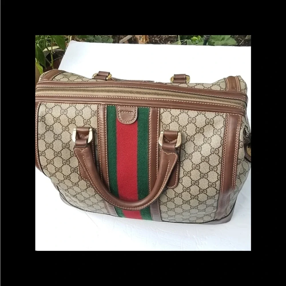 Fabulous Vintage Gucci Supreme Overnight Weekend Travel Train Boston Bag $2,400 - Picture 8 of 9